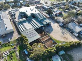 Drone flyover of slaughterhouse - Captured at Gathercole's Wangaratta Abattoir, Wangaratta VIC Australia.