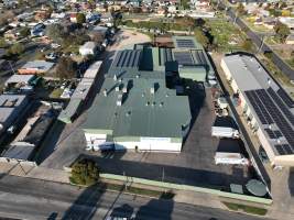 Drone flyover of slaughterhouse - Captured at Gathercole's Wangaratta Abattoir, Wangaratta VIC Australia.