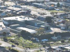 Drone flyover of slaughterhouse - Captured at Gathercole's Wangaratta Abattoir, Wangaratta VIC Australia.