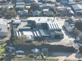 Drone flyover of slaughterhouse - Captured at Gathercole's Wangaratta Abattoir, Wangaratta VIC Australia.