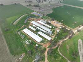 Drone flyover of piggery - Captured at Golden Grove Piggery, Young NSW Australia.