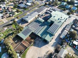 Drone flyover of slaughterhouse - Captured at Gathercole's Wangaratta Abattoir, Wangaratta VIC Australia.