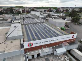 Drone flyover of slaughterhouse - Captured at Cedar Meats, Brooklyn VIC Australia.