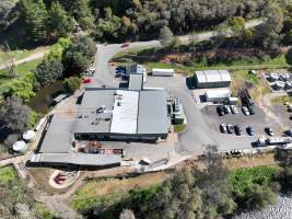 Drone flyover of slaughterhouse - Captured at Game Meats Company Slaughterhouse, Eurobin VIC Australia.