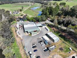 Drone flyover of slaughterhouse - Captured at Game Meats Company Slaughterhouse, Eurobin VIC Australia.
