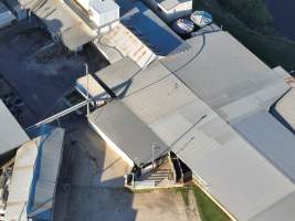 Drone flyover of slaughterhouse - Captured at Carey Bros Abattoir, Yangan QLD Australia.