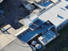 Drone flyover of slaughterhouse - Captured at Carey Bros Abattoir, Yangan QLD Australia.