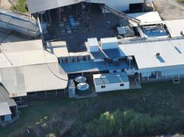 Drone flyover of slaughterhouse - Captured at Carey Bros Abattoir, Yangan QLD Australia.