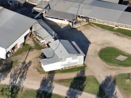 Drone flyover of slaughterhouse - Captured at Carey Bros Abattoir, Yangan QLD Australia.