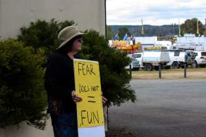 Protest outside of Queanbeyan Rodeo - Photos taken at a protest organised by Animal Liberation ACT and Animal Defenders Office outside of Queanbeyan Rodeo, where animals such as horse and cattle have been seen and recorded being chased, mistreated, and tormented. - Captured at NSW.