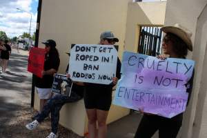 Protest outside of Queanbeyan Rodeo - Photos taken at a protest organised by Animal Liberation ACT and Animal Defenders Office outside of Queanbeyan Rodeo, where animals such as horse and cattle have been seen and recorded being chased, mistreated, and tormented. - Captured at NSW.
