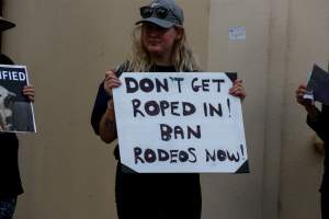 Protest outside of Queanbeyan Rodeo - Photos taken at a protest organised by Animal Liberation ACT and Animal Defenders Office outside of Queanbeyan Rodeo, where animals such as horse and cattle have been seen and recorded being chased, mistreated, and tormented. - Captured at NSW.