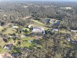 Drone shot of slaughterhouse - Captured at Tinder Creek Duck Abattoir, Tennyson NSW Australia.