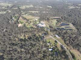Aerial view of slaughterhouse and surrounding area - Captured at Tinder Creek Duck Abattoir, Tennyson NSW Australia.