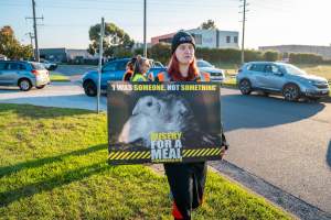 Melbourne Chicken Save Vigil - April 2025 - Memorial vigil in loving memory of Liz Dealey founder of Melbourne Chicken Save and Melbourne Chicken Rescue. - Captured at La Ionica Poultry, Thomastown VIC Australia.