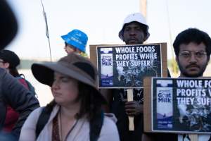 Action - Vera Goat Dairy (Meyenberg Goat Milk) - On May 27th, 2025 Five activists were just arrested after rescuing two sick baby goats from a Whole Foods-supplying factory goat dairy in the Central Valley, California that supplies the nation's largest goat dairy brand, Meyenberg. The rescued babies are on their way to get care.
After the rescue, these activists returned to the facility to urge the authorities to investigate the facility's massive dead pile and other violations. An investigation released by DxE prior to the action showed dozens of mothers and babies are regularly dumped into an illegal mass dead pile. A mother goat and two babies were previously rescued from the facility. - Captured at CA.