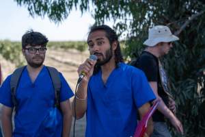 Action - Vera Goat Dairy (Meyenberg Goat Milk) - On May 27th, 2025 Five activists were just arrested after rescuing two sick baby goats from a Whole Foods-supplying factory goat dairy in the Central Valley, California that supplies the nation's largest goat dairy brand, Meyenberg. The rescued babies are on their way to get care.
After the rescue, these activists returned to the facility to urge the authorities to investigate the facility's massive dead pile and other violations. An investigation released by DxE prior to the action showed dozens of mothers and babies are regularly dumped into an illegal mass dead pile. A mother goat and two babies were previously rescued from the facility. - Captured at CA.