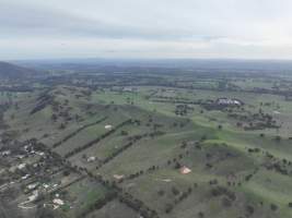 Drone flyover - Drone flyover of Valley Park's free-range egg farms in Seymour, Victoria - Captured at Valley Park Seymour Farm 2 (Fyfe Family Eggs), Seymour VIC Australia.