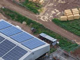 Drone flyover - Drone flyover of unknown dairy showing calf sheds and milking shed. - Captured at Unknown Dairy - Devondale, Woods Point SA Australia.
