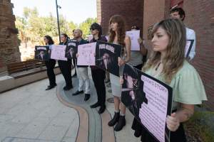 Free Olivia - 5 February 2026 - Images taken of supporters outside the Bendigo Magistrates' Court. The magistrate dismissed all charges against the man responsible for the r*pe of Olivia, a sow from Midland Bacon piggery. - Captured at Midland Bacon, Carag Carag VIC Australia.