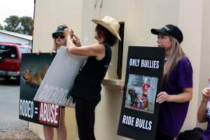 Protest outside of Queanbeyan Rodeo - Photos taken at a protest organised by Animal Liberation ACT and Animal Defenders Office outside of Queanbeyan Rodeo, where animals such as horse and cattle have been seen and recorded being chased, mistreated, and tormented. - Captured at NSW.