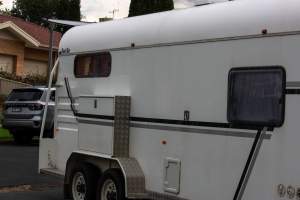 Trailer outside of Queanbeyan Rodeo - Photos taken at a protest organised by Animal Liberation ACT and Animal Defenders Office outside of Queanbeyan Rodeo, where animals such as horse and cattle have been seen and recorded being chased, mistreated, and tormented. - Captured at NSW.