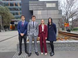 FTP investigators outside the Federal Court of Australia - Chris, Harley and Catriona outside the Federal Court in Melbourne, during the initial Right to Know - Game Meats Cruelty trial.