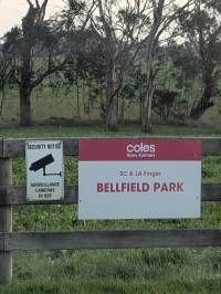 Signage - Captured at SC & LA Finger – Bellfield Park (Coles Dairy Farmers), Yannathan VIC Australia.