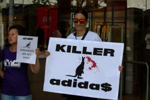 Global Day of Protest at Adidas 2023 - Photos taken at the Global Day of Protest at Adidas in 2023 in Canberra. This protest was hosted by Animal Defenders Office, Canberra Animal Rights Alliance, Save Canberra's Kangaroos, and Animal Liberation ACT. - Captured at ACT.