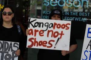Global Day of Protest at Adidas 2023 - Photos taken at the Global Day of Protest at Adidas in 2023 in Canberra. This protest was hosted by Animal Defenders Office, Canberra Animal Rights Alliance, Save Canberra's Kangaroos, and Animal Liberation ACT. - Captured at ACT.