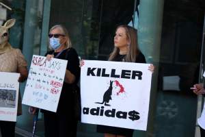 Global Day of Protest at Adidas 2024 - Photos taken at the Global Day of Protest at Adidas in 2024 in Canberra. This protest was hosted by Animal Defenders Office, Animal Liberation ACT, and Animal Justice Party ACT. - Captured at ACT.
