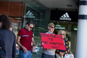 Global Day of Protest at Adidas 2024 - Photos taken at the Global Day of Protest at Adidas in 2024 in Canberra. This protest was hosted by Animal Defenders Office, Animal Liberation ACT, and Animal Justice Party ACT. - Captured at ACT.