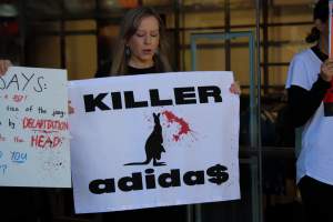 Global Day of Protest at Adidas 2024 - Photos taken at the Global Day of Protest at Adidas in 2024 in Canberra. This protest was hosted by Animal Defenders Office, Animal Liberation ACT, and Animal Justice Party ACT. - Captured at ACT.
