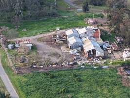 Drone images of knackery - Goulburn Valley stock removers owned by horse dealer Peter Loffel. Horses killed illegally at his property will be taken to the knackery and processed into pet food. The knackery also processes the bodies of cows, often dairy cows who are pregnant when they arrive. - Captured at Goulburn Valley Stock Removers, Shepparton North VIC Australia.