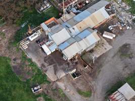 Drone images of knackery - Goulburn Valley stock removers owned by horse dealer Peter Loffel. Horses killed illegally at his property will be taken to the knackery and processed into pet food. The knackery also processes the bodies of cows, often dairy cows who are pregnant when they arrive. - Captured at Goulburn Valley Stock Removers, Shepparton North VIC Australia.