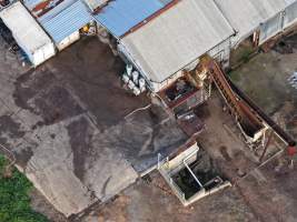 Drone images of knackery - Goulburn Valley stock removers owned by horse dealer Peter Loffel. Horses killed illegally at his property will be taken to the knackery and processed into pet food. The knackery also processes the bodies of cows, often dairy cows who are pregnant when they arrive. - Captured at Goulburn Valley Stock Removers, Shepparton North VIC Australia.