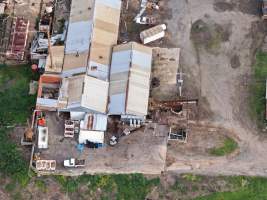Drone images of knackery - Goulburn Valley stock removers owned by horse dealer Peter Loffel. Horses killed illegally at his property will be taken to the knackery and processed into pet food. The knackery also processes the bodies of cows, often dairy cows who are pregnant when they arrive. - Captured at Goulburn Valley Stock Removers, Shepparton North VIC Australia.