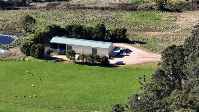 Drone flyover of slaughterhouse