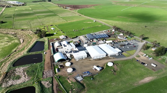 Drone flyover of slaughterhouse